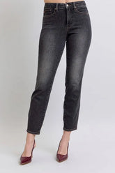 Mid Rise Tummy Control Slim Jeans Judy Blue BK 24W
